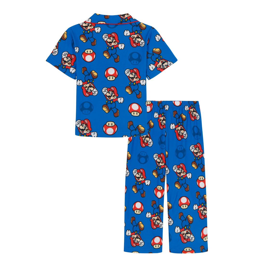 Nintendo Boys' Toddler 2T-4T Mario Party Collared Shirt and Pajama Pants, 2-Piece Set