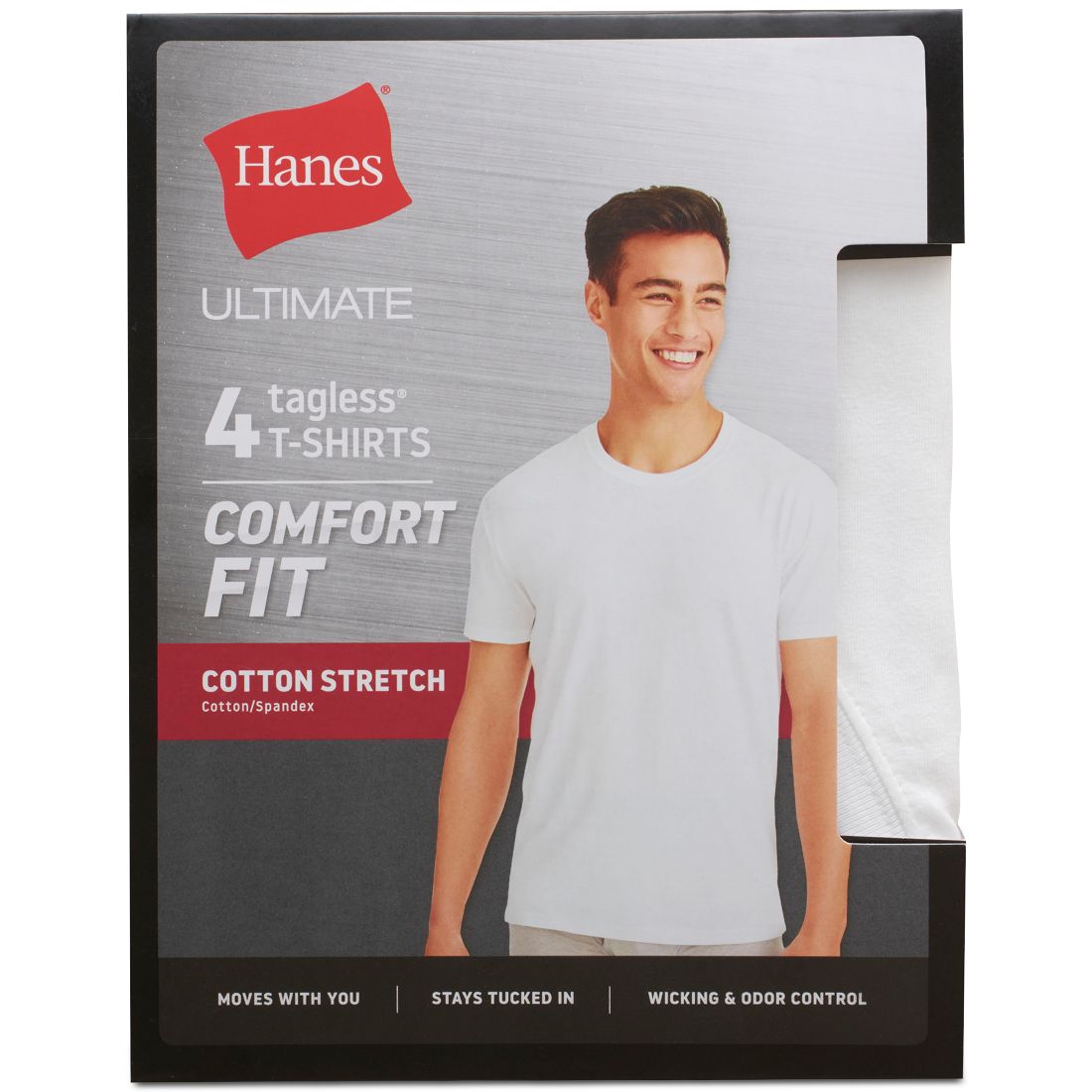 Hanes Men's Ultimate 4-Pk. Moisture-Wicking Stretch T-Shirts