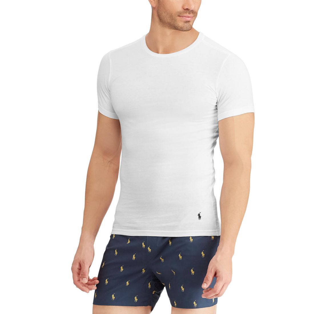 Polo Ralph Lauren Men's 3-Pack Slim Fit Crewneck Undershirt - Andover / Bali Blue / Cruise Navy