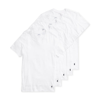 Polo Ralph Lauren Men's 5-Pack Slim Fit Classic Cotton V-Neck T-Shirts