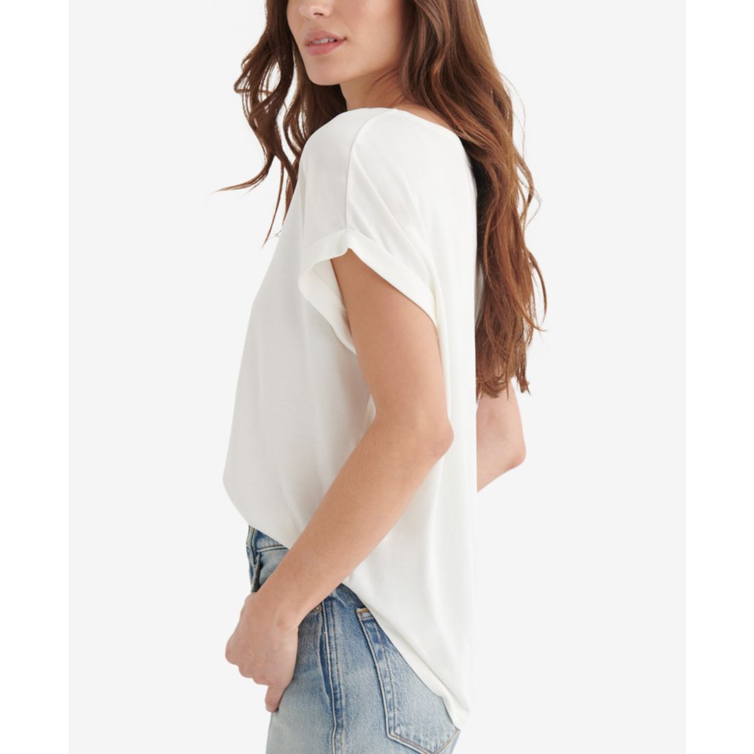 Lucky Brand Women's Short Sleeve Sandwash Dolman Tee