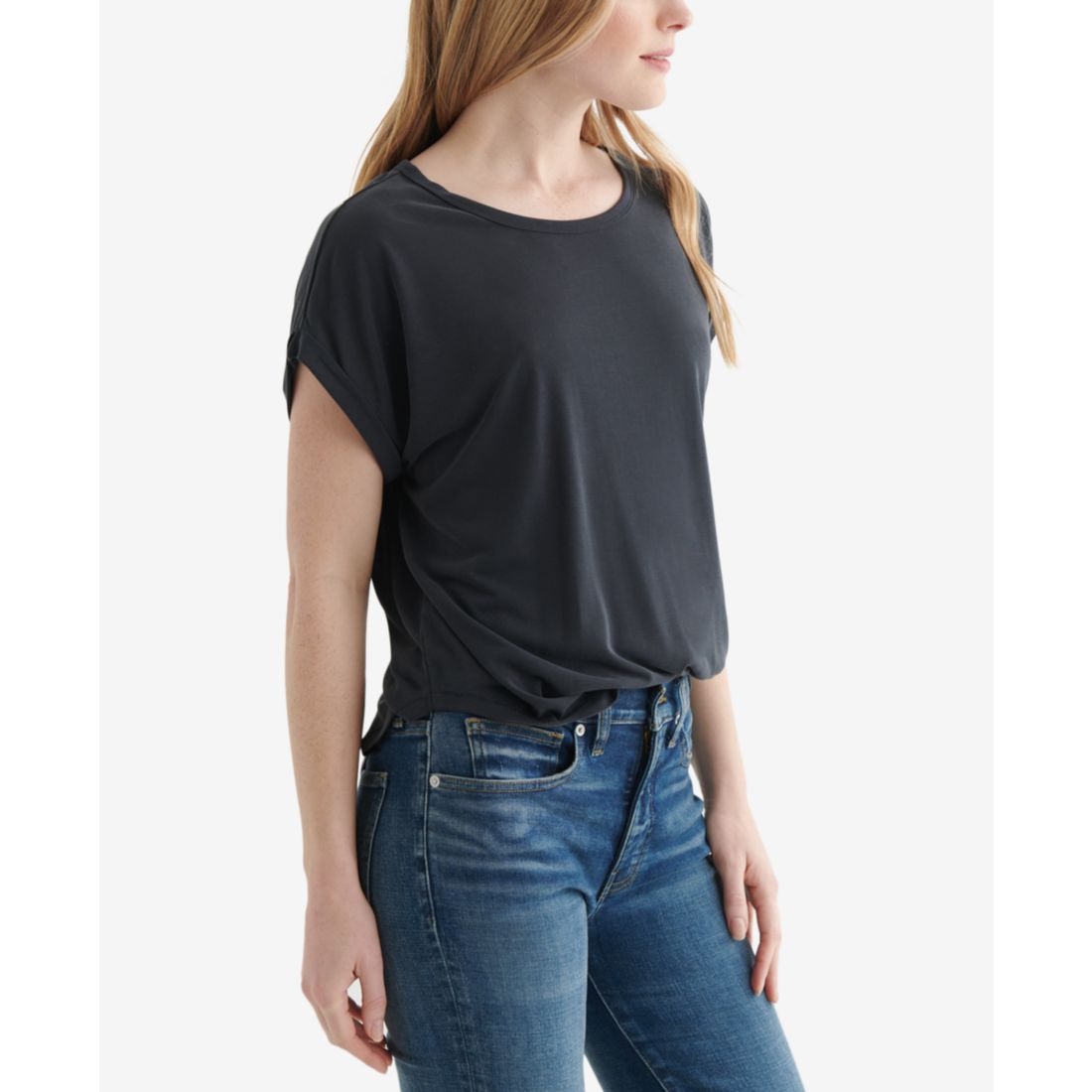 Lucky Brand Women's Short Sleeve Sandwash Dolman Tee