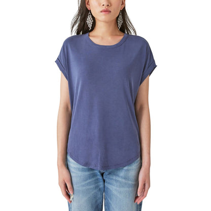 Lucky Brand Women's Short Sleeve Sandwash Dolman Tee