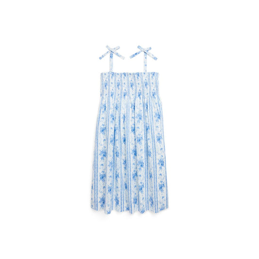 Polo Ralph Lauren Big Girls Floral Print Smocked Batiste Dress