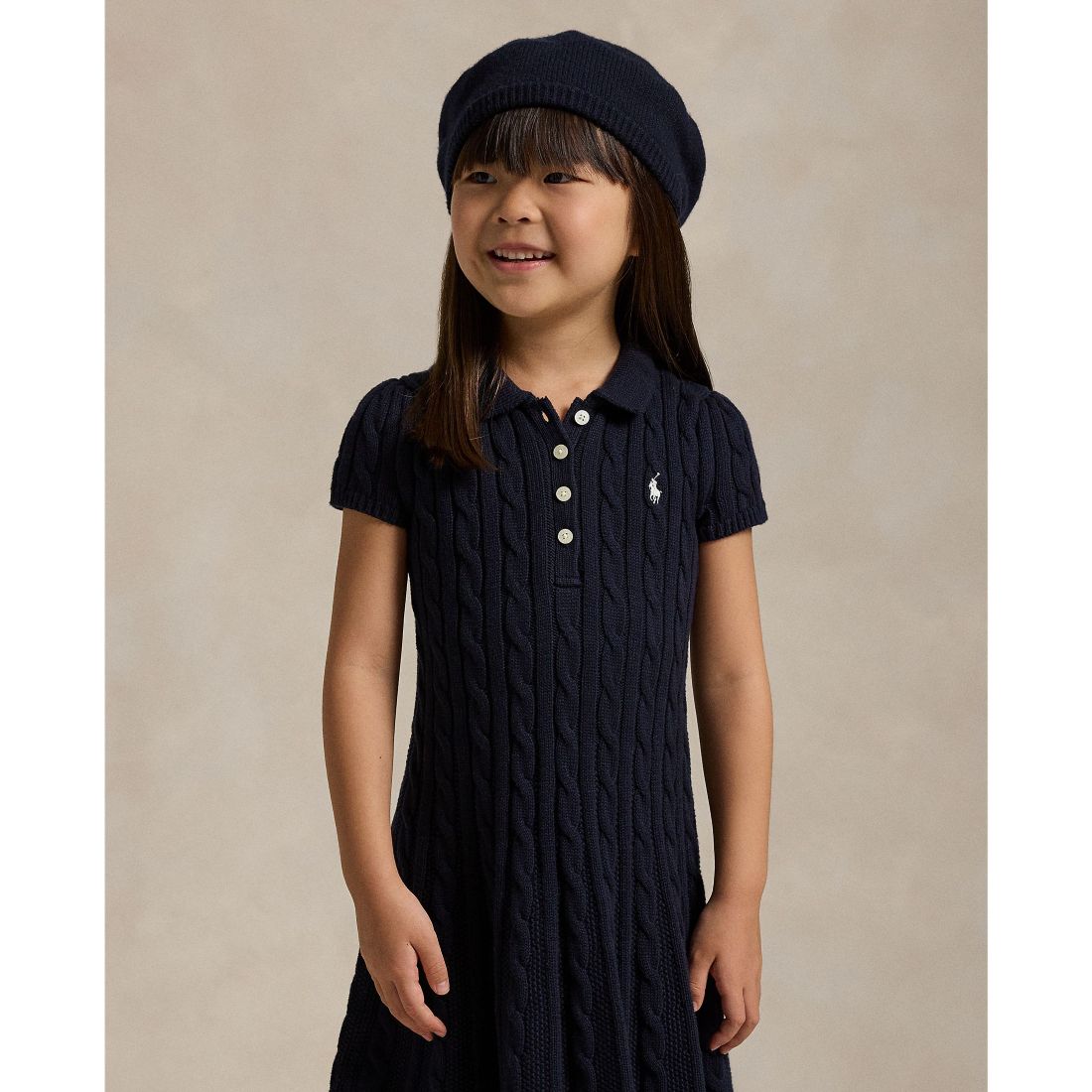 Polo Ralph Lauren Toddler and Little Girls Cable-Knit Cotton Polo Sweater Dress