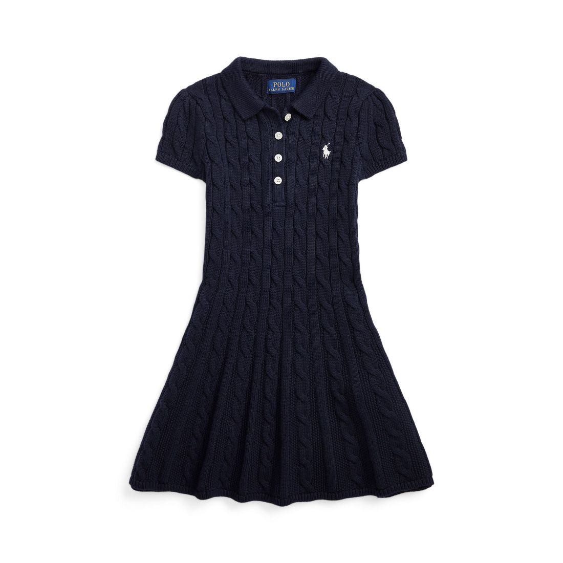 Polo Ralph Lauren Toddler and Little Girls Cable-Knit Cotton Polo Sweater Dress