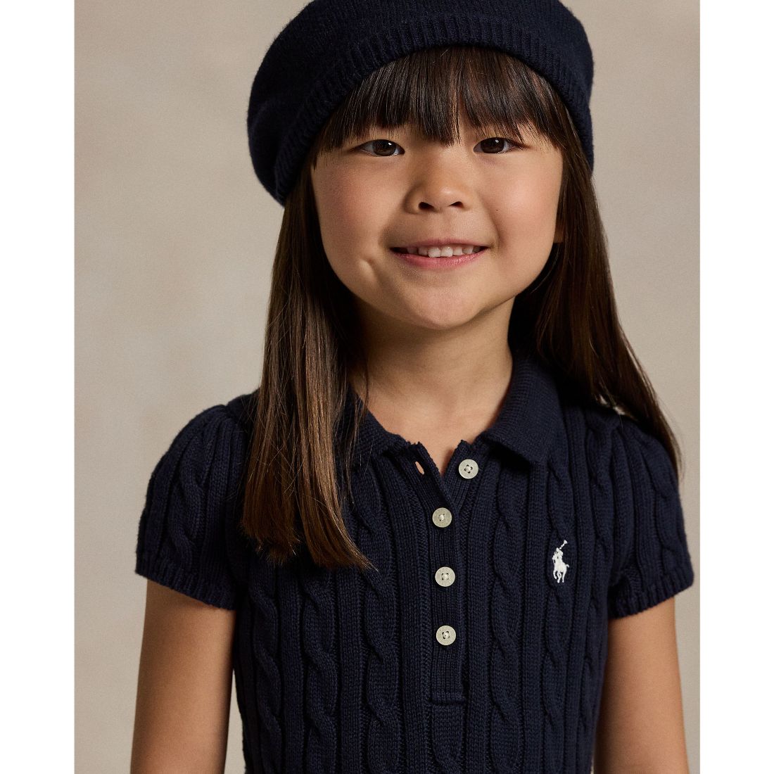 Polo Ralph Lauren Toddler and Little Girls Cable-Knit Cotton Polo Sweater Dress