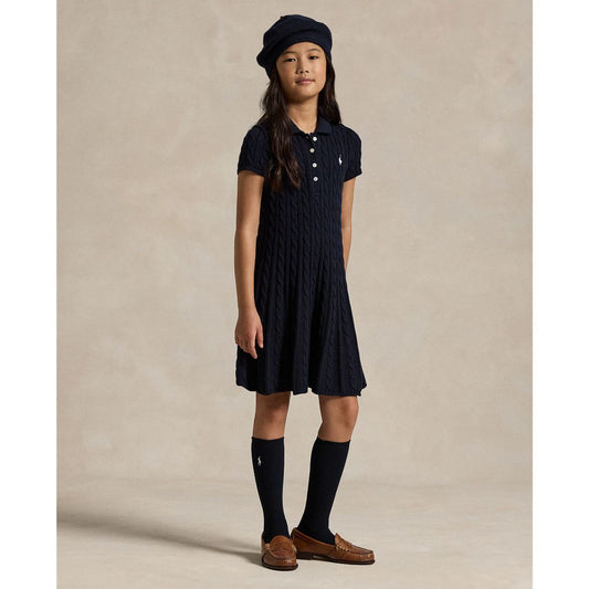 Polo Ralph Lauren Big Girls Cable-Knit Cotton Polo Sweater Dress