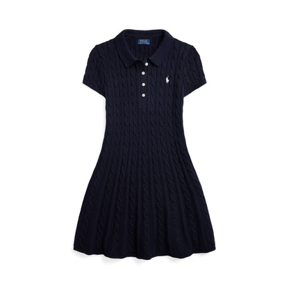 Polo Ralph Lauren Big Girls Cable-Knit Cotton Polo Sweater Dress