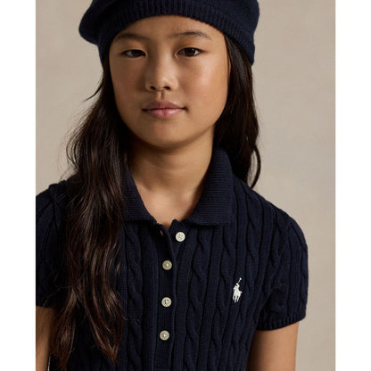 Polo Ralph Lauren Big Girls Cable-Knit Cotton Polo Sweater Dress