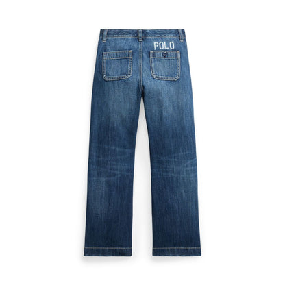 Polo Ralph Lauren Big Girls Logo Wide-Leg Jean