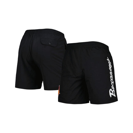 Men's Mitchell & Ness Black Tampa Bay Buccaneers Team Essentials Nylon Shorts