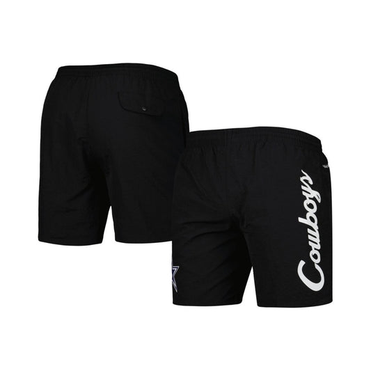Men's Mitchell & Ness Black Dallas Cowboys Team Essentials Nylon Shorts