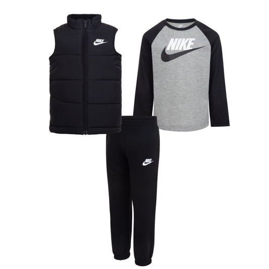Nike Little Boys 3-Piece Solid Vest, Long Sleeve T-shirt and Pants Set