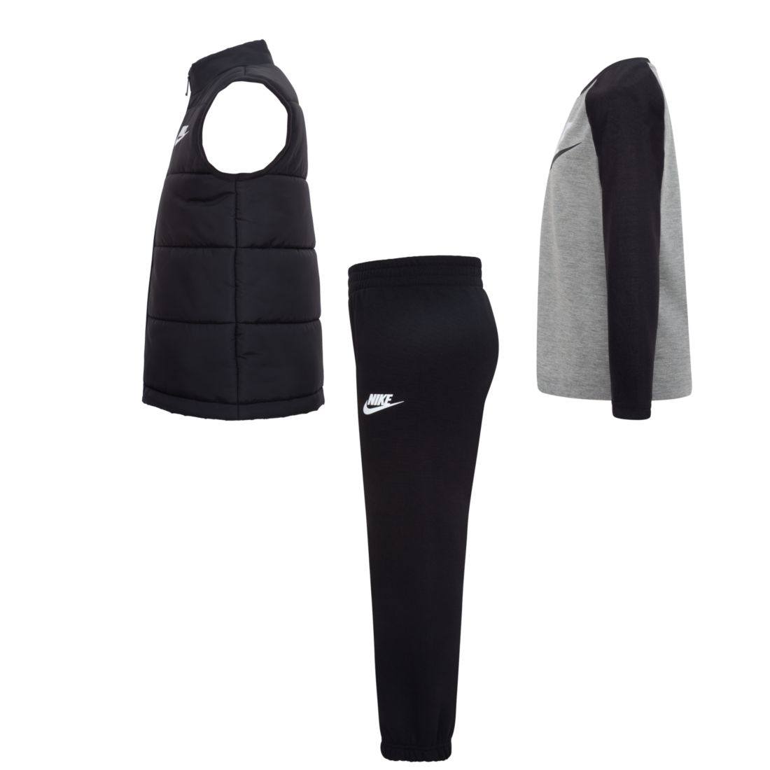 Nike Little Boys 3-Piece Solid Vest, Long Sleeve T-shirt and Pants Set