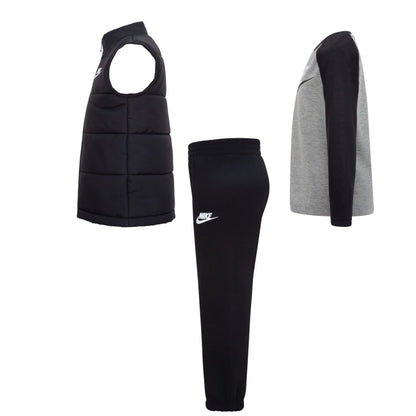 Nike Little Boys 3-Piece Solid Vest, Long Sleeve T-shirt and Pants Set