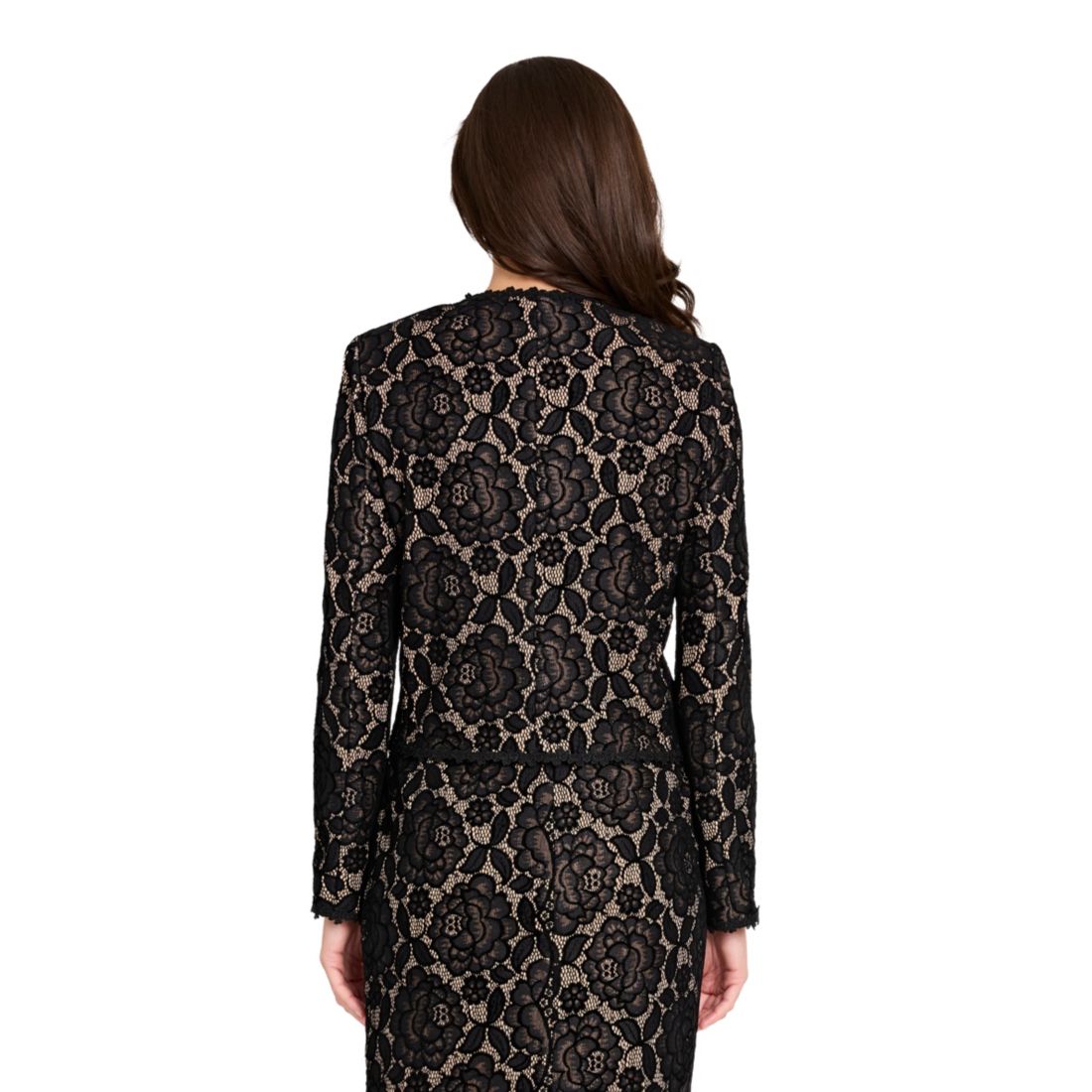Tahari Asl Women's Bonded Lace Long-Sleeve Jacket