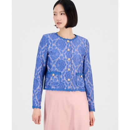 Tahari Asl Women's Bonded Lace Long-Sleeve Jacket