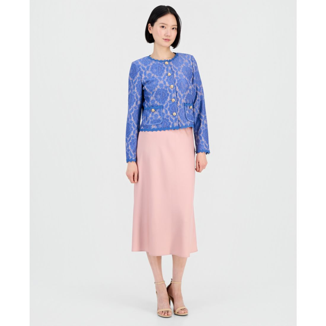 Tahari Asl Women's Bonded Lace Long-Sleeve Jacket