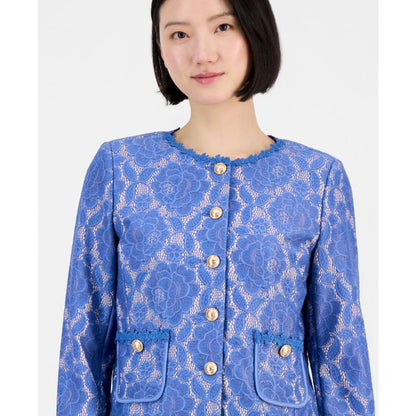 Tahari Asl Women's Bonded Lace Long-Sleeve Jacket