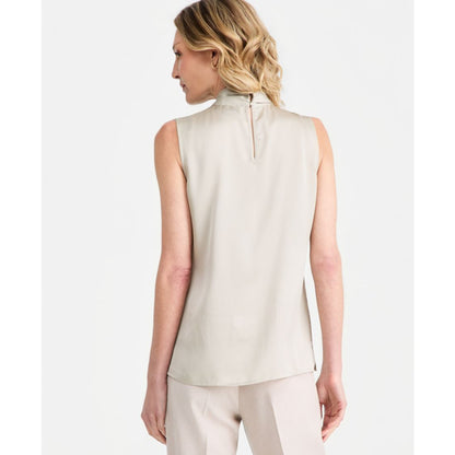 Tahari Asl Women's Tie-Neck Hammered-Satin Top