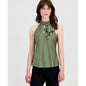 Tahari Asl Women's Tie Mock Neck Sleeveless Blouse