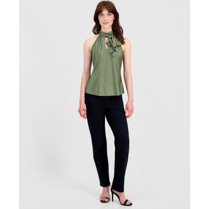 Tahari Asl Women's Tie Mock Neck Sleeveless Blouse