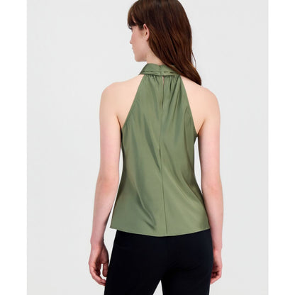Tahari Asl Women's Tie Mock Neck Sleeveless Blouse