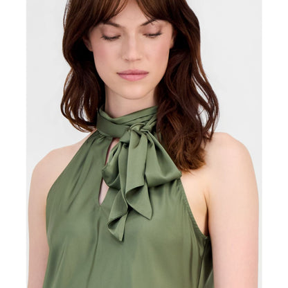 Tahari Asl Women's Tie Mock Neck Sleeveless Blouse