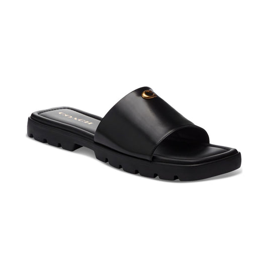 Coach Women's Florence "C" Lug-Sole Slip-On Slide Flat Sandals