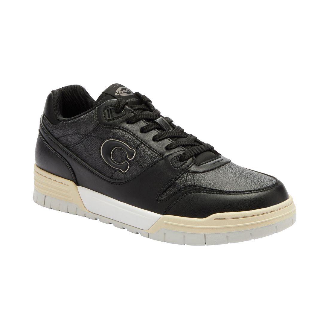 Coach Men's Soho Signature Canvas Sneaker - Charcoal, Black