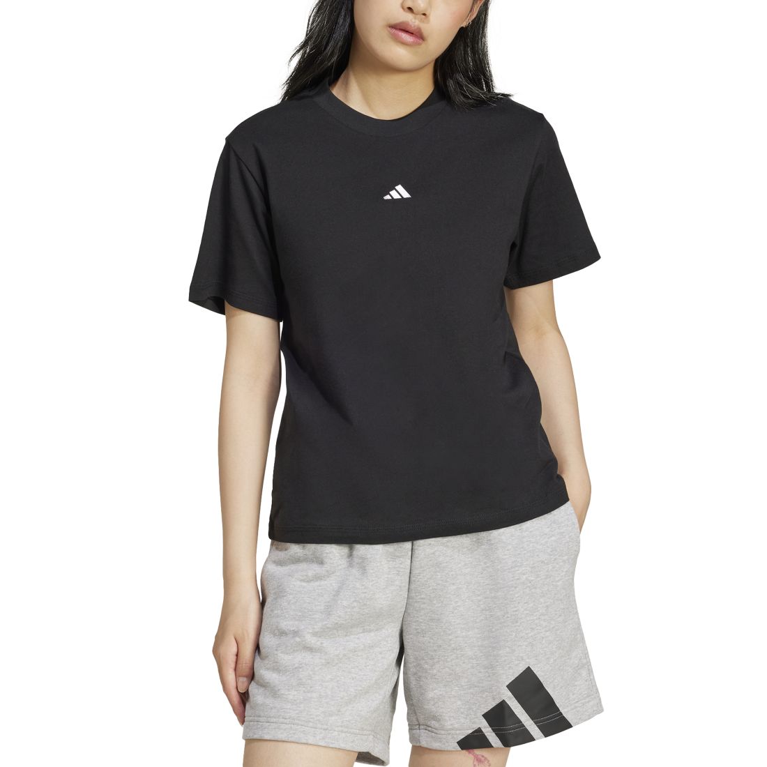 adidas Women's Short-Sleeve Cotton Crewneck Logo T-Shirt
