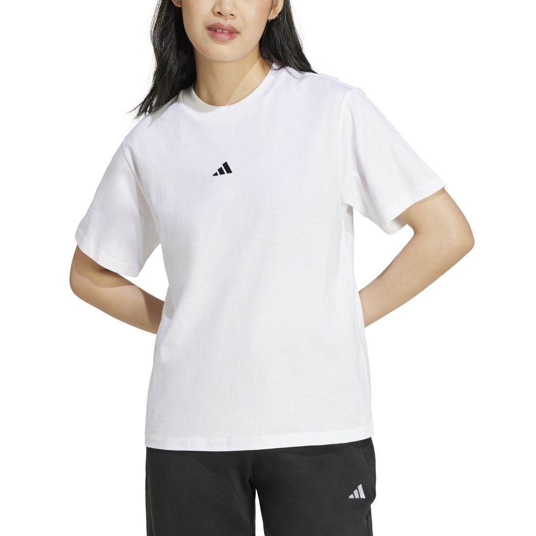 adidas Women's Short-Sleeve Cotton Crewneck Logo T-Shirt