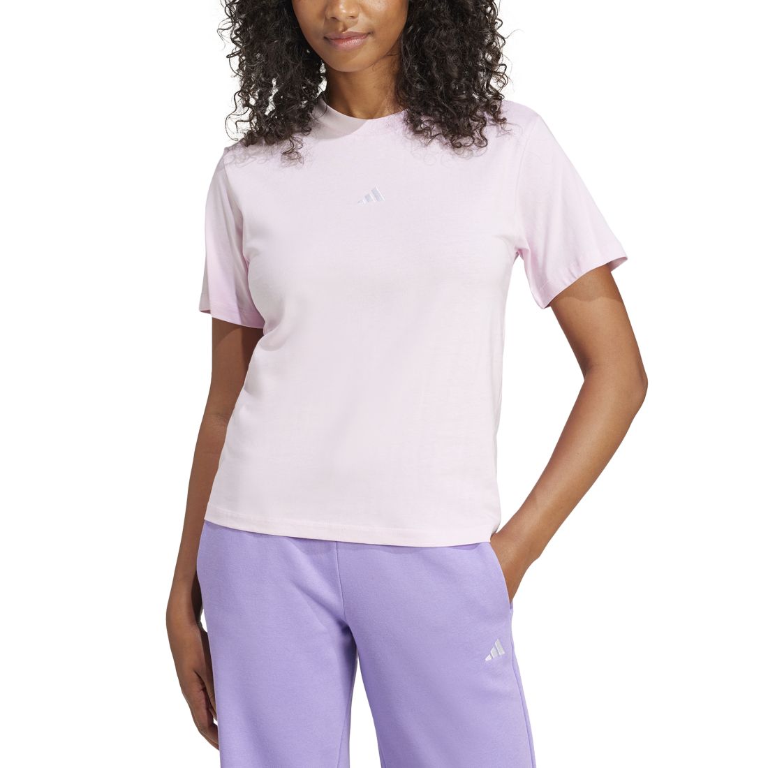 adidas Women's Short-Sleeve Cotton Crewneck Logo T-Shirt