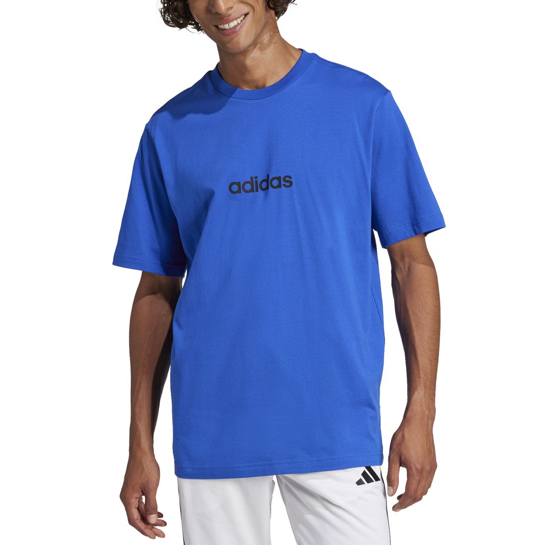 adidas Men's Essentials Regular-Fit Linear Logo Graphic T-Shirt