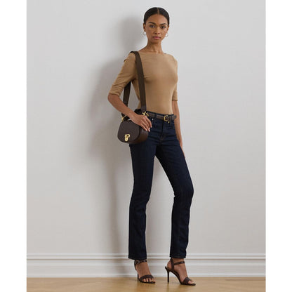 Lauren Ralph Lauren Women's Stretch Cotton Boat Neck T-Shirt