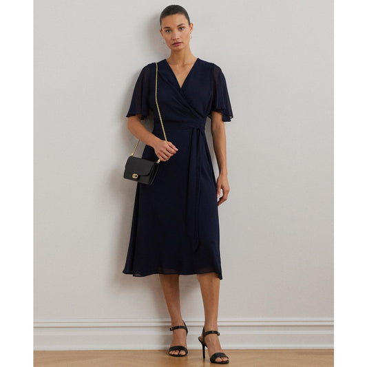 Lauren Ralph Lauren Women's Belted Georgette Dress