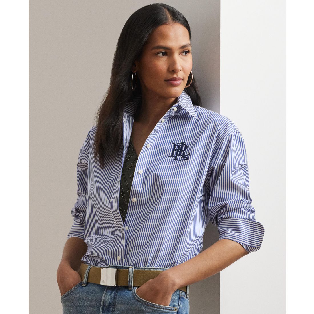 Lauren Ralph Lauren Women's Striped Long-Sleeve Shirt
