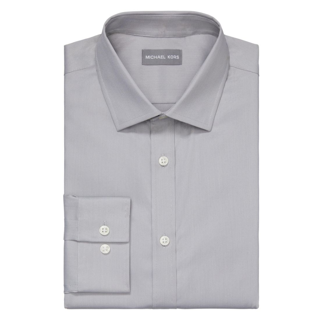 Michael Kors Men's Airsoft Slim Fit Untucked Length Wrinkle Free Stretch Dress Shirt