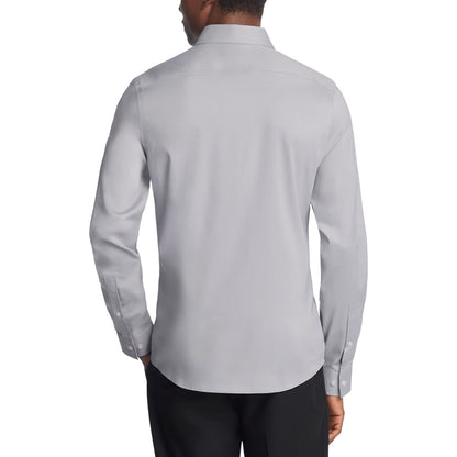 Michael Kors Men's Airsoft Slim Fit Untucked Length Wrinkle Free Stretch Dress Shirt