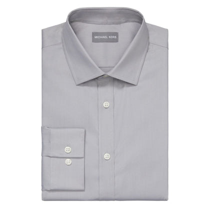 Michael Kors Men's Airsoft Slim Fit Untucked Length Wrinkle Free Stretch Dress Shirt