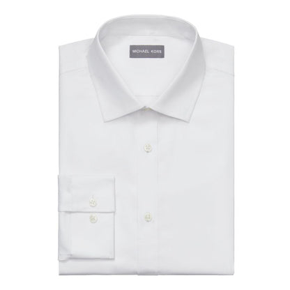 Michael Kors Men's Airsoft Slim Fit Untucked Length Wrinkle Free Stretch Dress Shirt