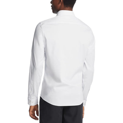Michael Kors Men's Airsoft Slim Fit Untucked Length Wrinkle Free Stretch Dress Shirt