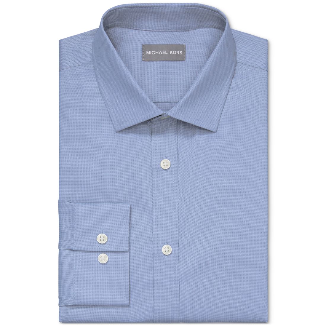 Michael Kors Men's Airsoft Slim Fit Untucked Length Wrinkle Free Stretch Dress Shirt