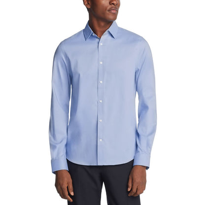 Michael Kors Men's Airsoft Slim Fit Untucked Length Wrinkle Free Stretch Dress Shirt