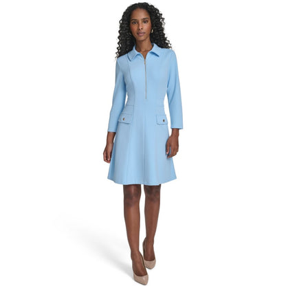 Tommy Hilfiger Women's Zip-Front Fit and Flare Dress