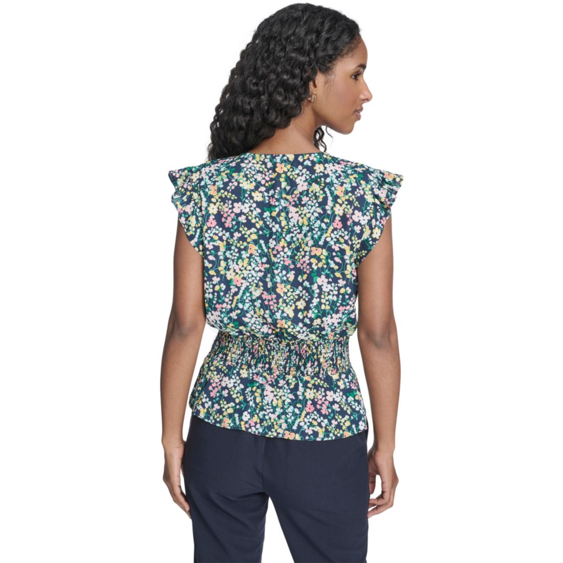 Tommy Hilfiger Women's Floral Smocked Peplum Top