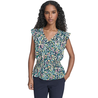 Tommy Hilfiger Women's Floral Smocked Peplum Top