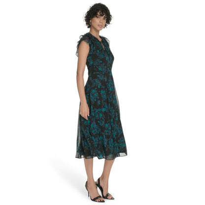 Tommy Hilfiger Petite Flutter Sleeve Midi Dress