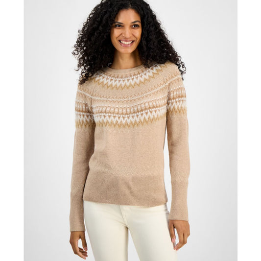 Tommy Hilfiger Women's Round-Neck Long-Sleeve Fair Isle Sweater